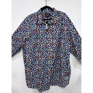 NWT Cremieux Shirt Mens 3XT Flip‎ Cuff Button Down Long Sleeve Colorful Print